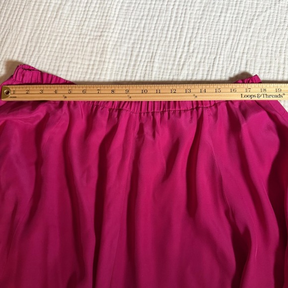 Vintage Neiman‎ Marcus Skirt Womens XL Fuchsia Maxi Long Elastic Waist Pockets - Picture 14 of 15